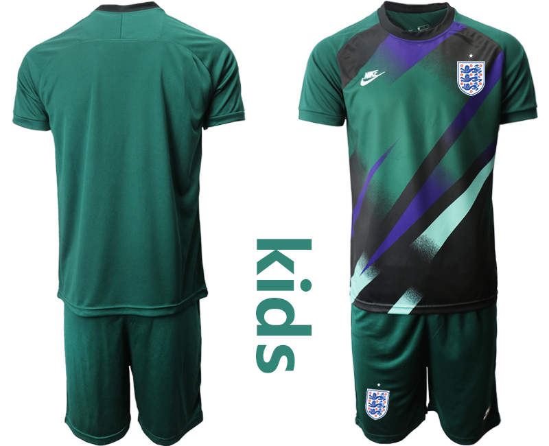 2021 European Cup England Dark green Youth goalkeeper soccer jerseys->youth soccer jersey->Youth Jersey
